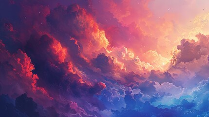 Fototapeta na wymiar Heaven's Canvas: Serene Dawn Cloudscape