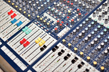 lose-up of sound mixer