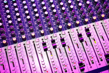 Close-up of sound mixer 