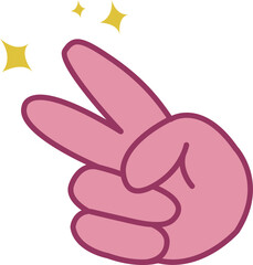 hand gesture peace sign vector flat illustration