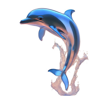 3D of transparent dolphin gradient  glass