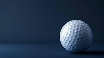 Stylish golf ball isolated on empty dark blue back Golf Ball - 3D Rendering - Global Illumination Golf ball flying through air, Generative Ai