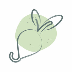 Icon Radish. related to Fruit and Vegetable symbol. Color Spot Style. simple design editable. simple illustration