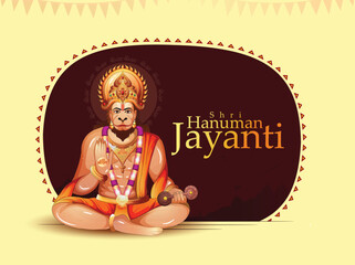 Vector Sketch of Lord shri Hanuman for lord hanuman jayanti festival celebration