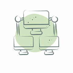 Icon Connection Computer. related to Communication symbol. Color Spot Style. simple design editable. simple illustration