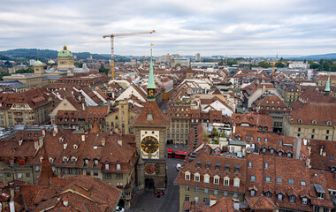 Bern, Switzerland. Zytglogge - a tower restored in 1405, with moving mechanical figures and an...