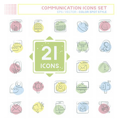 Icon Set Communication. related to Internet symbol. Color Spot Style. simple design editable. simple illustration