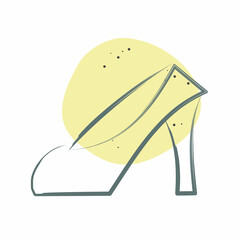Icon High Heels. related to France symbol. Color Spot Style. simple design editable. simple illustration