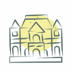 Icon Musee Rodin. related to France symbol. Color Spot Style. simple design editable. simple illustration