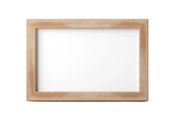 Wooden Frame Against White Background. On a White or Clear Surface PNG Transparent Background.