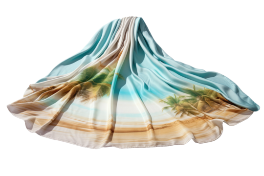 Palm Trees on a Beach. On a White or Clear Surface PNG Transparent Background.