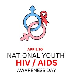 National Youth HIV - AIDS Awareness Day. background, banner, card, poster, template. Vector illustration. April 10