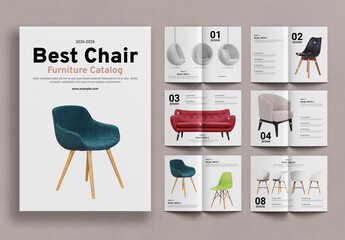 Chair Furniture Catalog Layout - obrazy, fototapety, plakaty