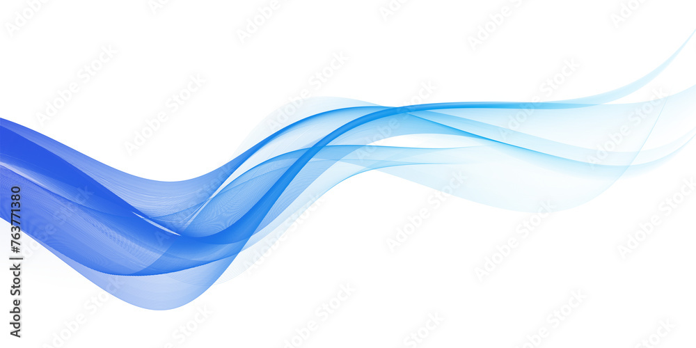 Wall mural modern abstract blue lines wave background. dynamic flowing wave lines design element. futuristic te