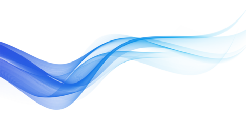 Modern abstract blue lines wave background. Dynamic flowing wave lines design element. Futuristic technology concept. PNG file.