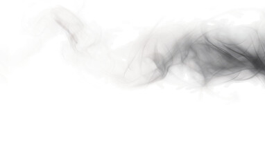 Swirling Smoke on White Background. On a White or Clear Surface PNG Transparent Background.