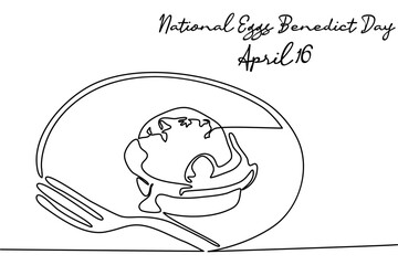 line art of National Eggs Benedict Day good for National Eggs Benedict Day celebrate. line art. illustration.