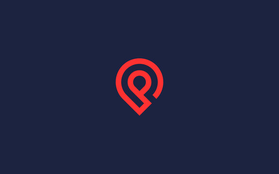 letter p with location logo icon design vector design template inspiration