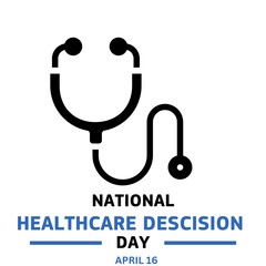 National healthcare decisions day. Template for background, banner, card, poster. April 16 - obrazy, fototapety, plakaty
