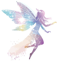 A magical fairy with glittering wings. clipart