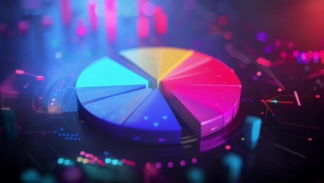 A colorful pie chart representing the distribution of new investments showcasing how different sectors have contributed to the funding growth of a company.