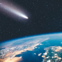 地球と流星隕石