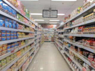 a background-blured of drink stall in supermarket