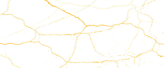 Vector gold grunge cracks and scratches Transparent background.	
