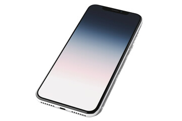 Iphone on Blue and White Background. On a White or Clear Surface PNG Transparent Background.