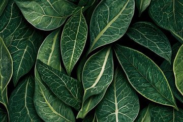Fototapeta premium Green leaf texture with an isolated background