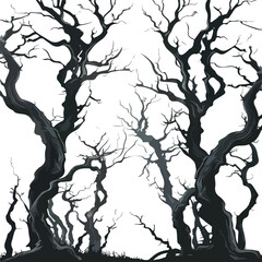 A spooky forest with twisted trees. clipart 
