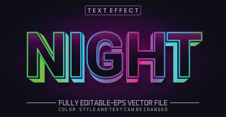 Night colorfull font Text effect editable
