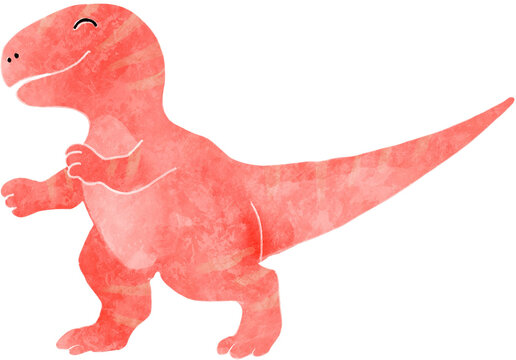 Velociraptor dinosaur cartoon character . Watercolor style .