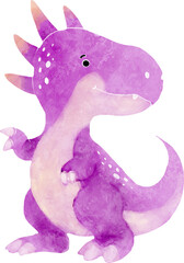 Stygimoloch dinosaur cartoon character . Watercolor style .