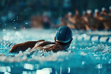 Healthy swimming competition, Professional Swimming Athlete in action, Aerobic swimmer. - obrazy, fototapety, plakaty