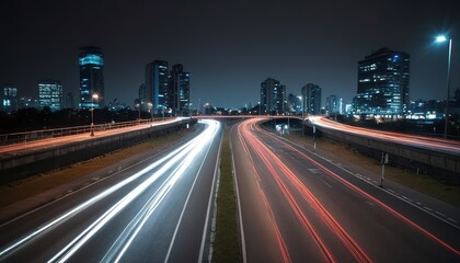 Fototapeta na wymiar city road lights