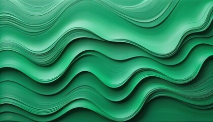 DIY waved textured background in green experimental abstract art