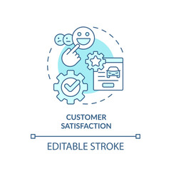 Customer satisfaction soft blue concept icon. Transportation services, quality assurance. Round shape line illustration. Abstract idea. Graphic design. Easy to use in infographic, presentation