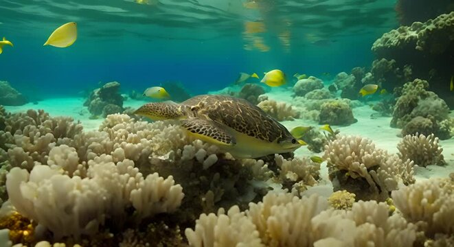 mondo sottomarino caraibico, natura e coralli sotto le acque scristalline del mare caraibico o delle maldive, pesci tropicali 