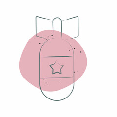 Fototapeta premium Icon Atomic Bomb. related to Weapons symbol. Color Spot Style. simple design editable. simple illustration
