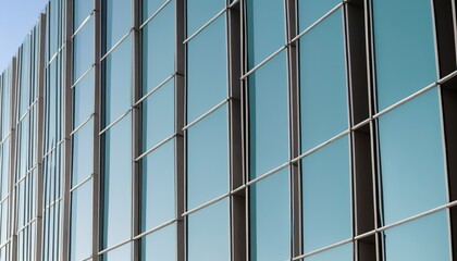The edge of a building facade with glass plates on it in Madrid