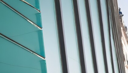 Obraz premium The edge of a building facade with glass plates on it in Madrid