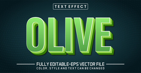 Ollive font Text effect editable