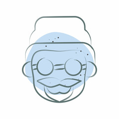 Obraz premium Icon Beanne. related to Hipster symbol. Color Spot Style. simple design editable. simple illustration