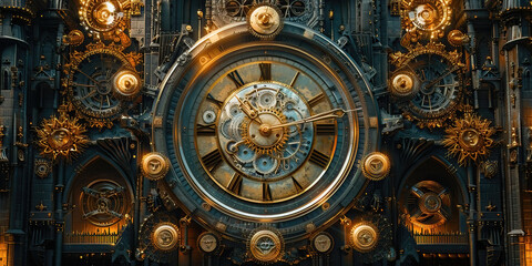 Obraz premium enginer, generative, ai, steampunk, clockwork, broo