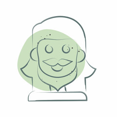 Fototapeta premium Icon Mustache. related to Hipster symbol. Color Spot Style. simple design editable. simple illustration