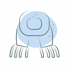 Icon Scarf. related to Hipster symbol. Color Spot Style. simple design editable. simple illustration