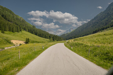 The road towards the Solkpass in austria, one of the mountian passes if you want to evade tunnels...