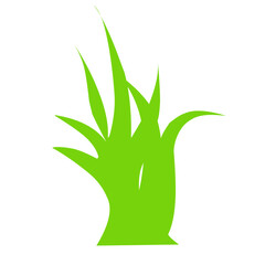 Vector green grass illustration: natural,organic,bio,eco label and shape on white background.