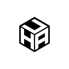 HAU letter logo design in illustration. Vector logo, calligraphy designs for logo, Poster, Invitation, etc.